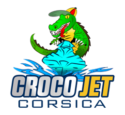 logo de la base nautique Croco Jet &agrave; Bravone en Corse entre Aleria et Moriani